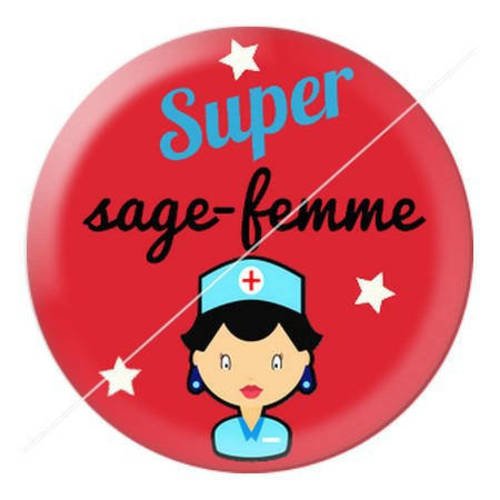 Cabochon résine a coller 25 mm sage-femme f1 