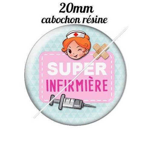 Cabochon résine a coller 20 mm super infirmière 6 