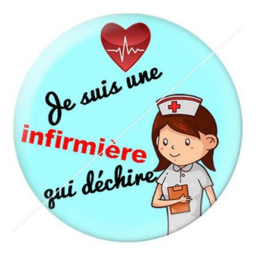 Cabochon résine a coller 25 mm infirmière f5 