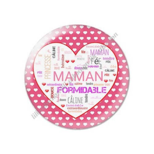 Cabochon résine a coller 25 mm maman m49 