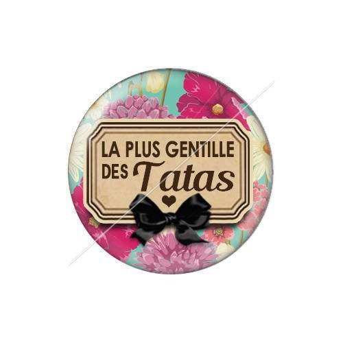 Cabochon résine a coller 25 mm tatie tata j36 