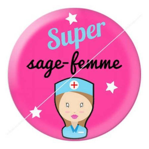 Cabochon résine a coller 25 mm sage-femme f5 