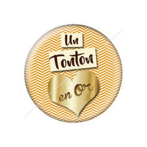 Cabochon résine a coller 25 mm un tonton en or 