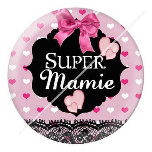 Cabochon résine a coller 25 mm pour mamie b10 