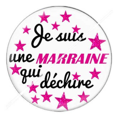 Cabochon résine a coller 25 mm marraine qui déchire 15 