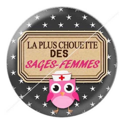 Cabochon résine a coller 25 mm pour sage-femme 10 