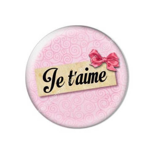 Cabochon résine a coller 25 mm saint valentin je t'aime 30 