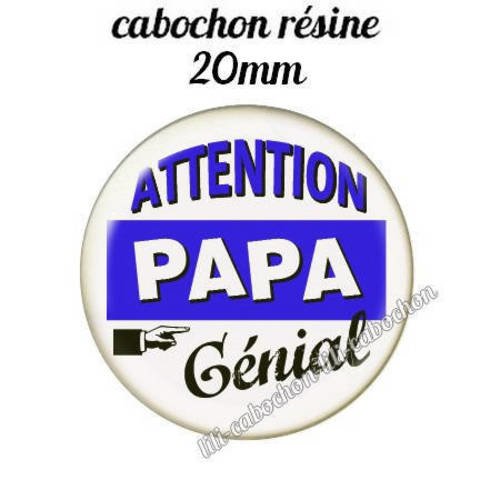 Cabochon résine a coller 25 mm papa p36 