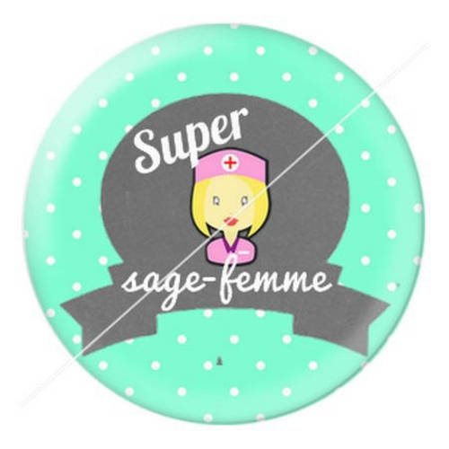 Cabochon résine a coller 25 mm sage-femme f8 