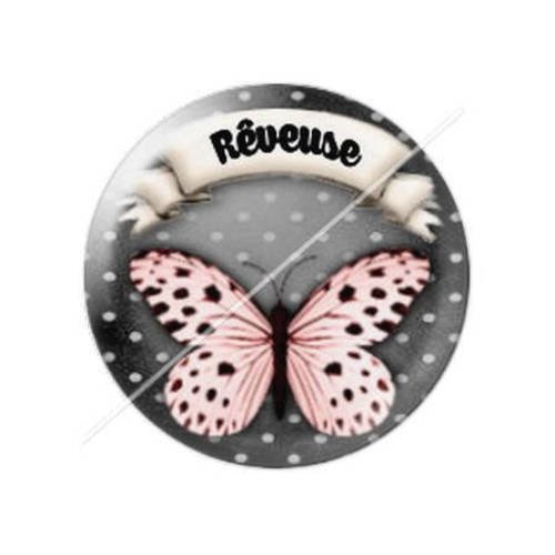 Cabochon résine a coller 25 mm madame 10 