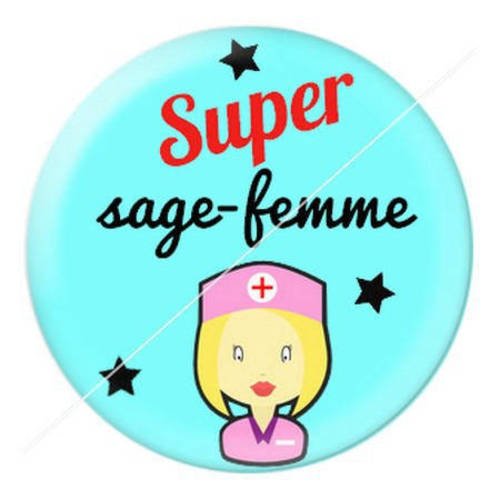 Cabochon résine a coller 25 mm sage-femme f7 