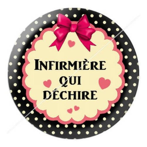 Cabochon résine a coller 25 mm infirmière f17 