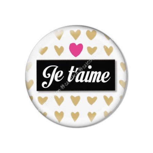 Cabochon résine a coller 25 mm saint valentin je t'aime 32 