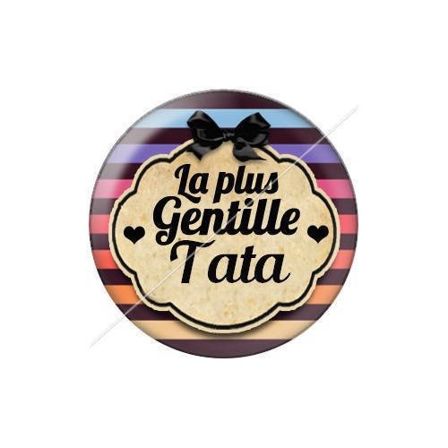 Cabochon résine a coller 25 mm tatie tata j38 