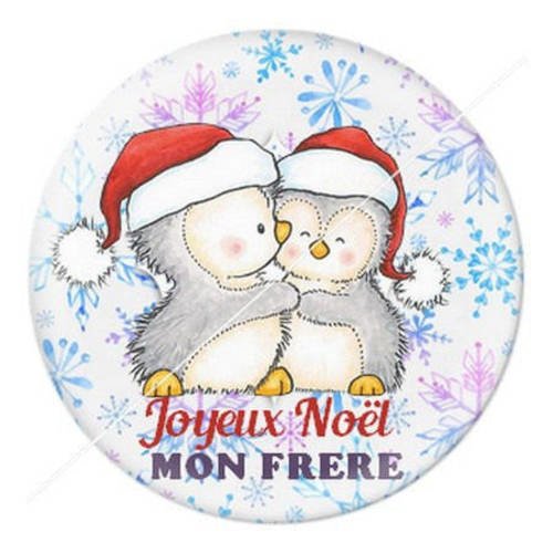 Cabochon résine a coller 25 mm joyeux noël marraine b14 