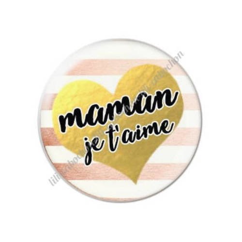 Cabochon résine a coller 25 mm maman v10 