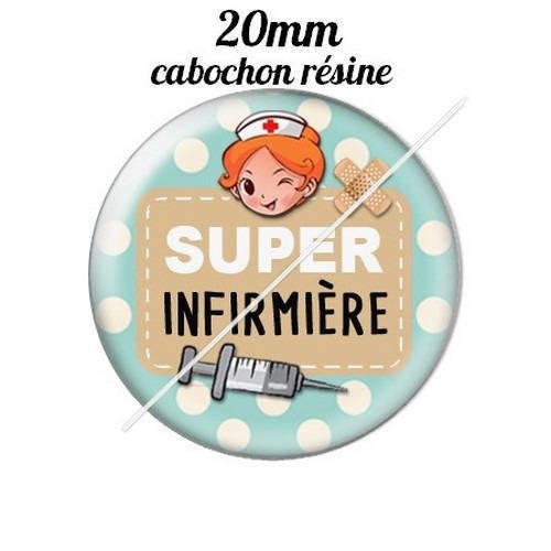 Cabochon résine a coller 20 mm super infirmière 8 