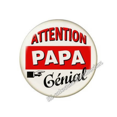 Cabochon résine a coller 25 mm papa p16 