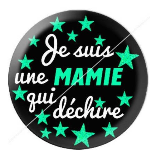 Cabochon résine a coller 25 mm mamie qui déchire 14 