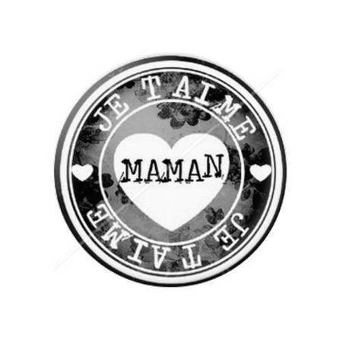 Cabochon résine a coller 25 mm je t'aime maman a4 