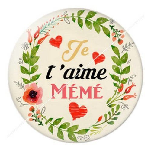 Cabochon résine a coller 25 mm mémé b8 