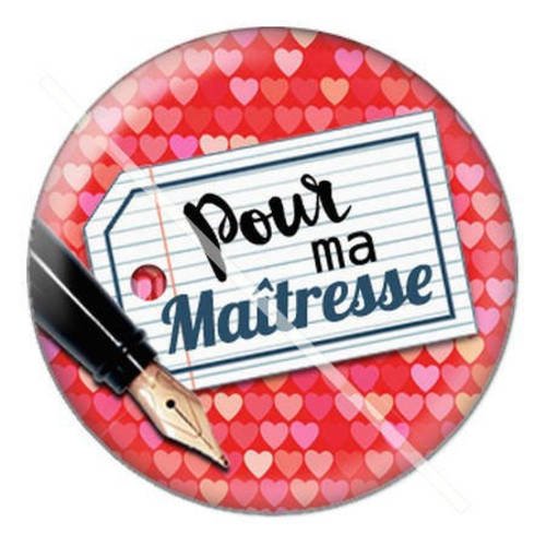 Cabochon résine a coller 25 mm pour maîtresse a6 