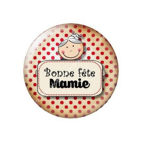 Cabochon résine a coller 25 mm mamie k5 