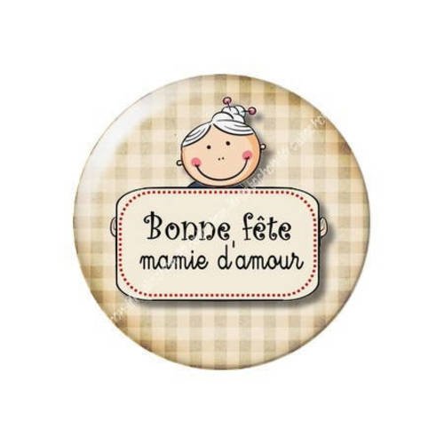 Cabochon résine a coller 25 mm mamie k4 