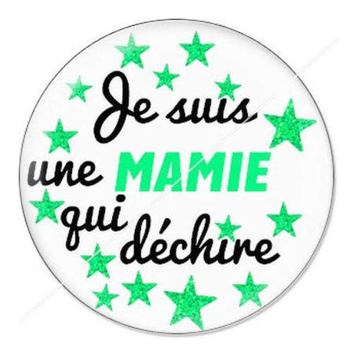 Cabochon résine a coller 25 mm mamie qui déchire 13 