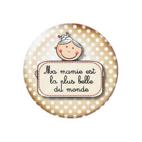 Cabochon résine a coller 25 mm mamie k7 