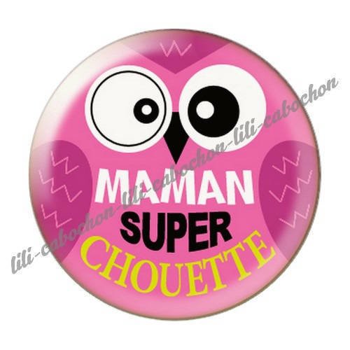 Cabochon résine a coller 25 mm  je t'aime maman l62 