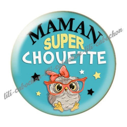 Cabochon résine a coller 25 mm  je t'aime maman l63 