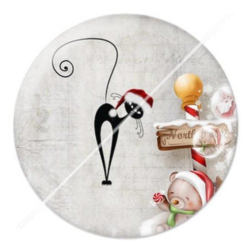 Cabochon résine a coller 25 mm noël g8 