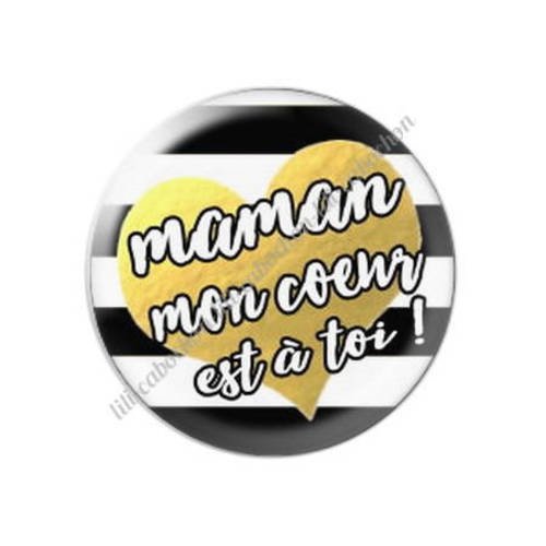 Cabochon résine a coller 25 mm maman v14 