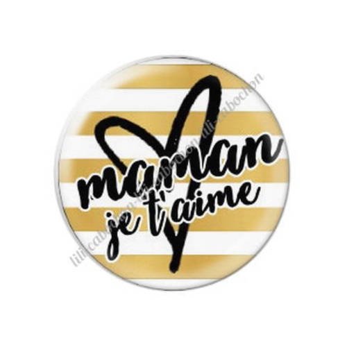 Cabochon résine a coller 25 mm maman v16 