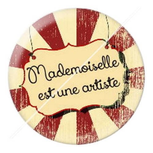 Cabochon résine a coller 25 mm mademoiselle artistes 21 