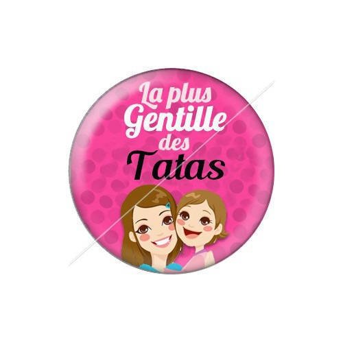 Cabochon résine a coller 25 mm tatie tata j43 