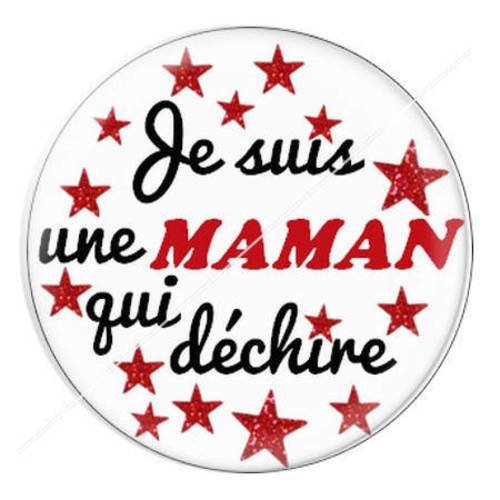 Cabochon résine a coller 25 mm maman qui déchire 3 
