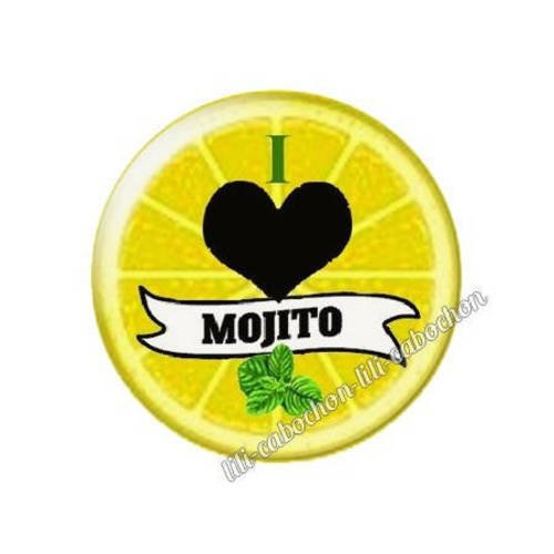 Cabochon résine a coller 25 mm mojito 45 
