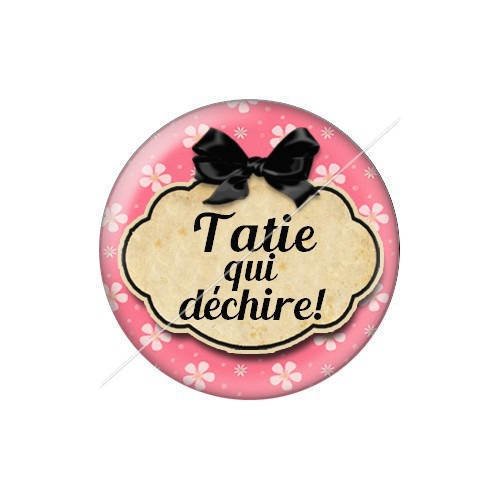 Cabochon résine a coller 25 mm tatie tata j49 