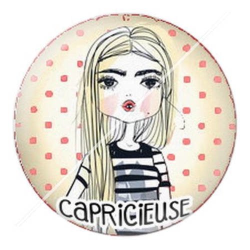 Cabochon résine a coller 25 mm mademoiselle 9 