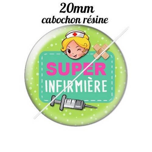 Cabochon résine a coller 20 mm super infirmière 13 