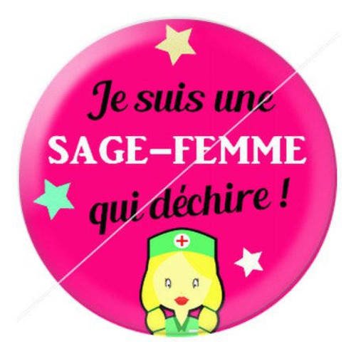 Cabochon résine a coller 25 mm sage-femme f14 