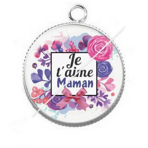 Pendentif cabochon résine pour maman 2 