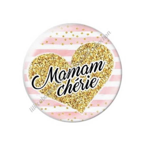 Cabochon résine a coller 25 mm maman v18 