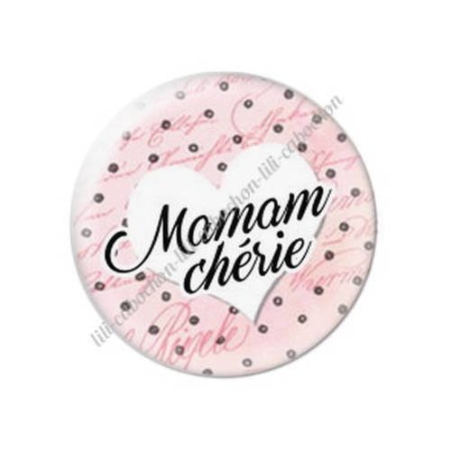 Cabochon résine a coller 25 mm maman v24 