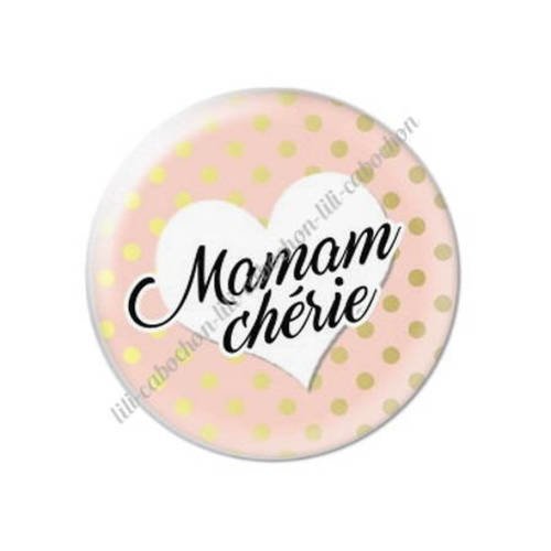 Cabochon résine a coller 25 mm maman v20 