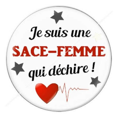 Cabochon résine a coller 25 mm sage-femme f17 