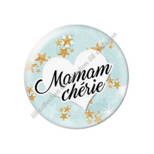 Cabochon résine a coller 25 mm maman v23 