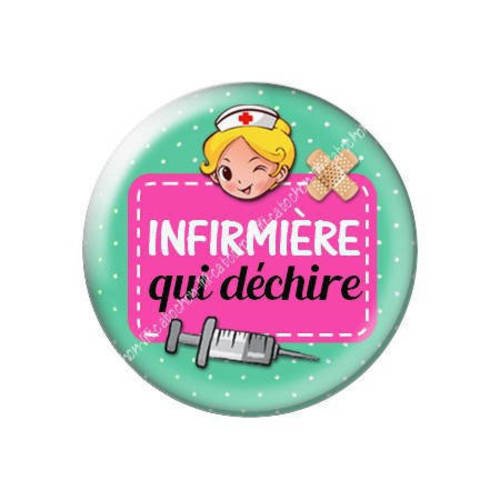 Cabochon résine a coller 25 mm infirmière j11 